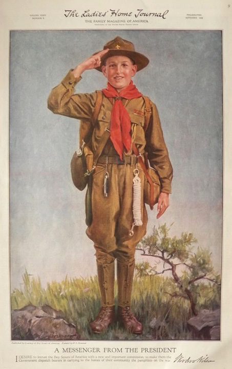1918 Vintage Boy Scout Poser