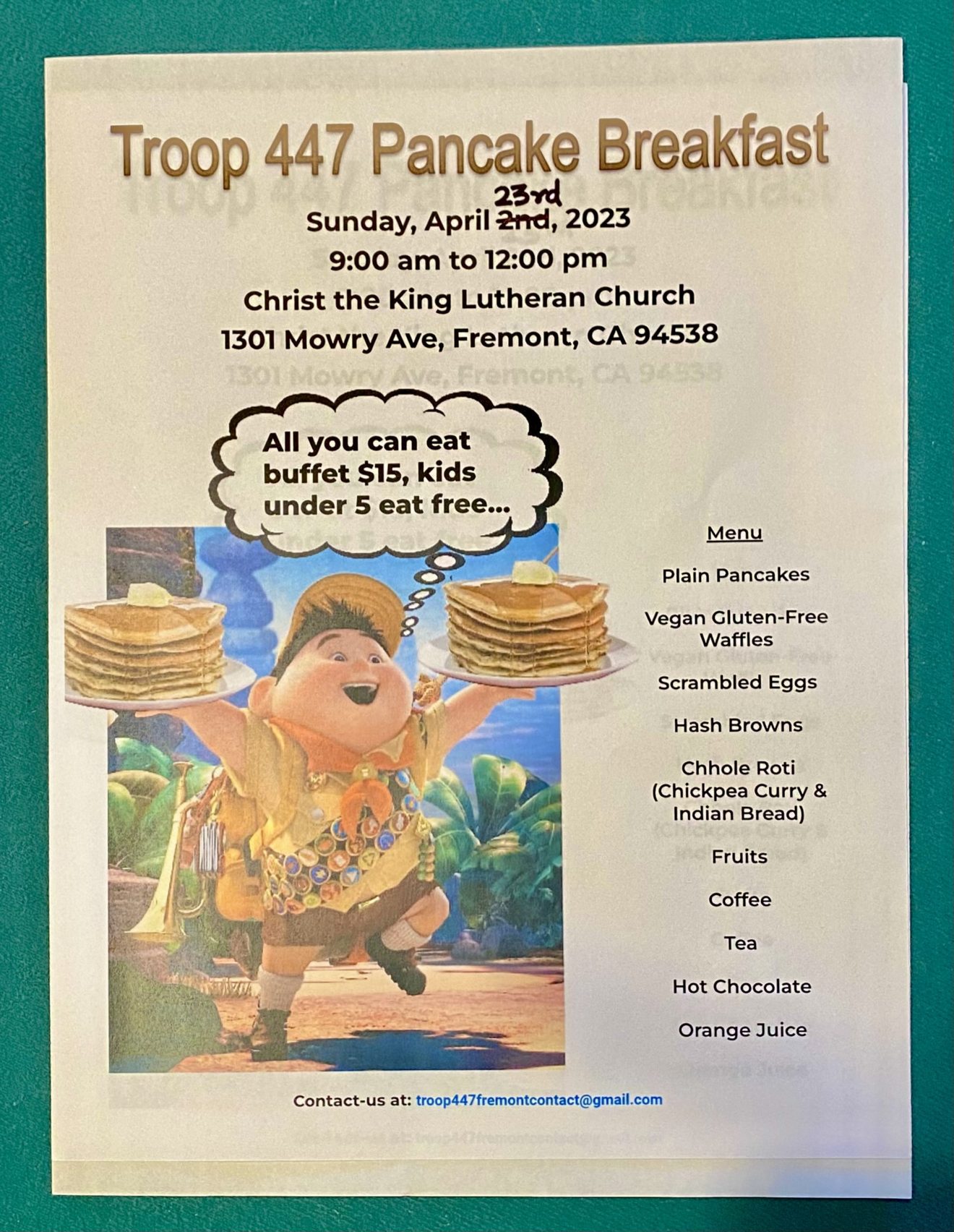 Troop 447 is having a Pancake Breakfast Fundraiser!
