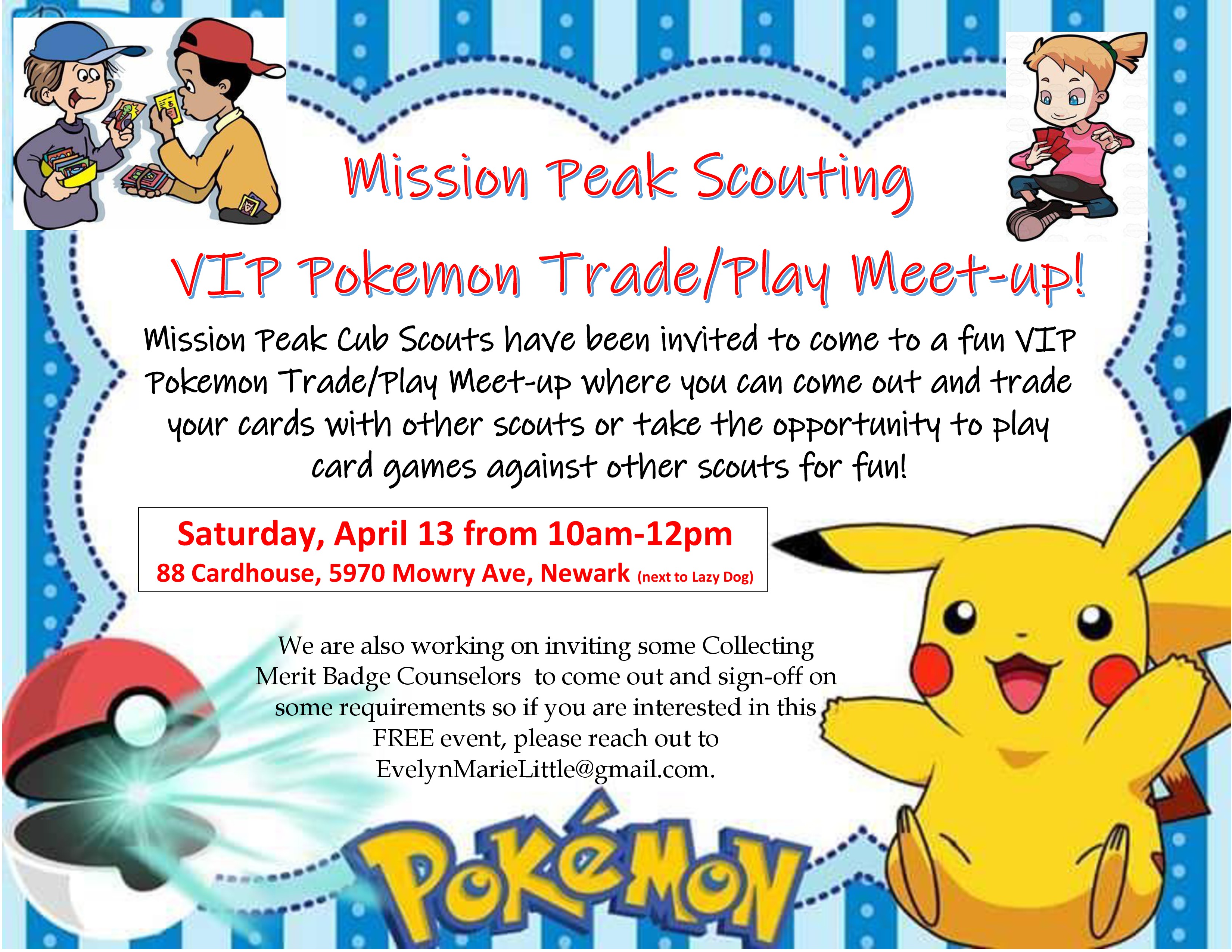 4/13 - Mission Peak VIP Pokemon Trade/Play Meet-up!!