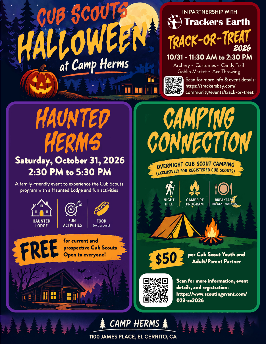 10/31 - Cub Scout Halloween Fun at Camp Hermes!